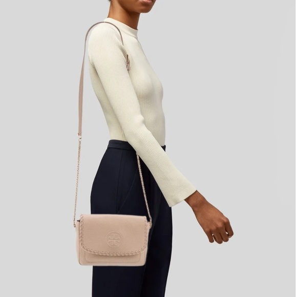 Tory Burch Handbags - Tory Burch Chain Shoulder Mini Bag Crossbody Pink Beige Leather